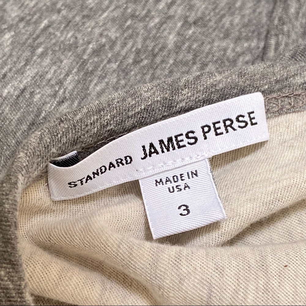 James Perse gray cream jersey knit cotton short sleeve t-shirt shirt dress - Picture 4 of 8